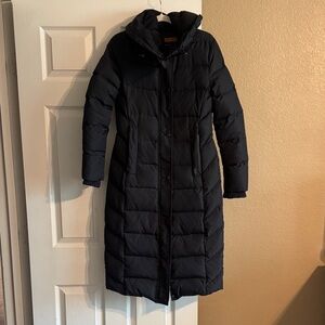 Brooklyn Industries Black Long Women's Down Puffer Coat with Hood